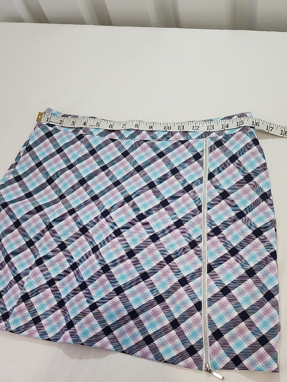 Lady Hagen Womens Plaid Golf Skort in Blue, Purple and White Size 6 Zipper Front - Picture 7 of 8